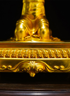 藏式鎏金灯架铜摆件民族风