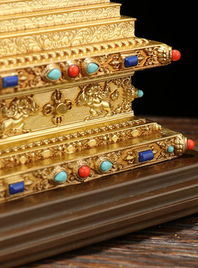 民族风纯铜精工摆件菩提塔