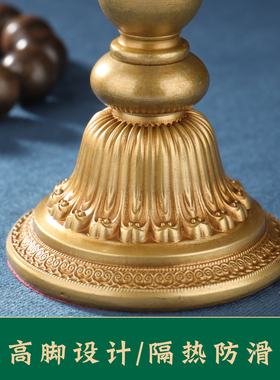 慧宝八吉祥雕花酥油灯铜民族风