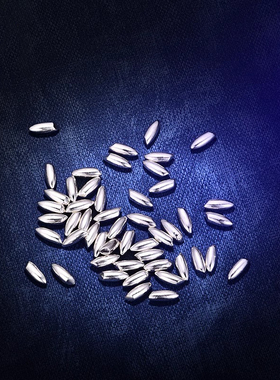 S999纯银实心大米镀金米粒