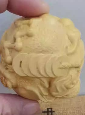 金蟾实木财源滚滚工艺随身把玩