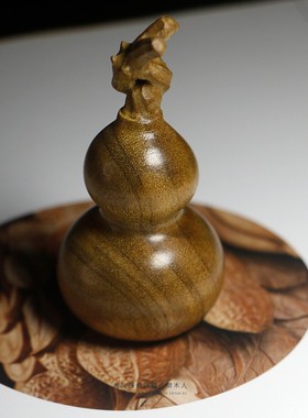 天然野 金丝楠木葫芦手把件摆件手捻木雕工艺品钥匙扣车挂高级感
