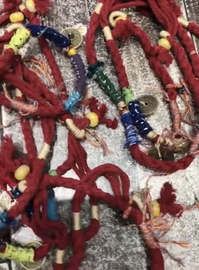 手工制作新中式铜钱手工编织女红编绳本命年红绳锁骨链