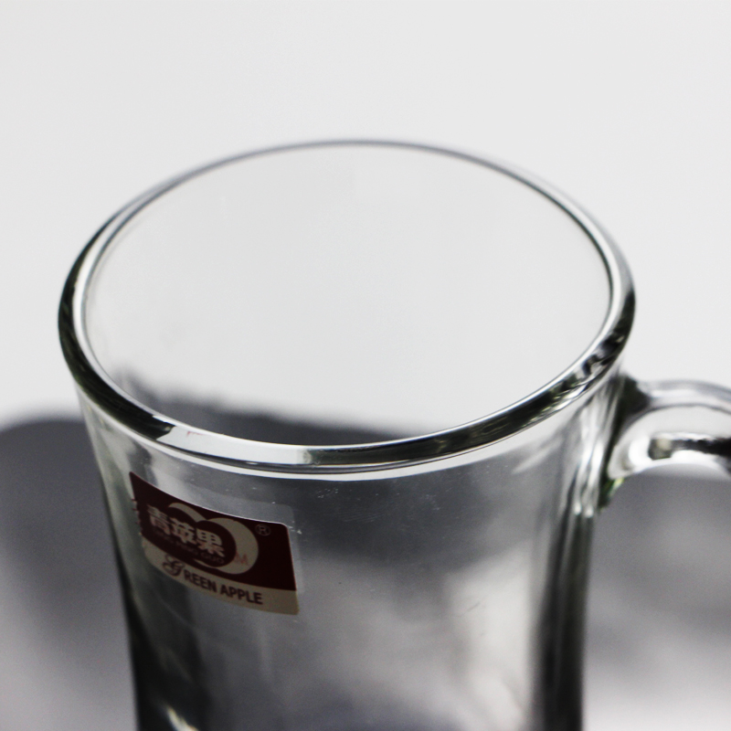 圆形马克杯带把手玻璃杯 菠萝杯 青苹果杯子 厚实光滑小容量杯子