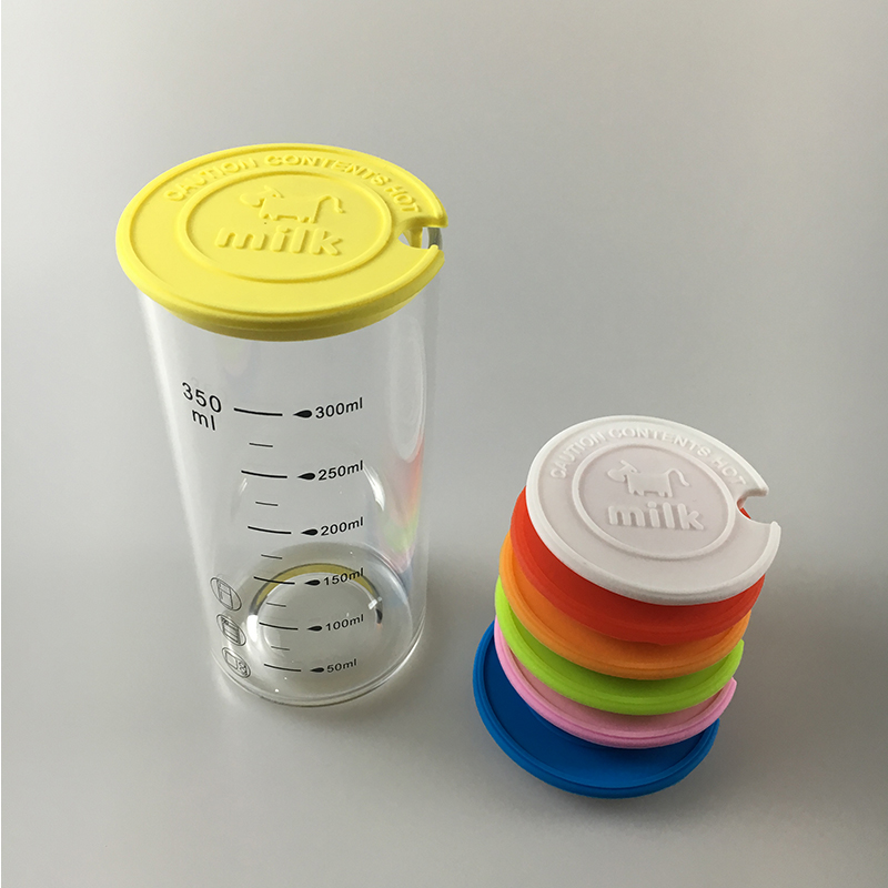 创意带孔硅胶杯盖食无毒环保刻度玻璃杯盖子包邮尺寸内5.8外6.9cm