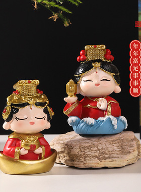 中式妈祖摆件小摆件文创纪念品小神仙礼品国潮桌面装饰树脂工艺品
