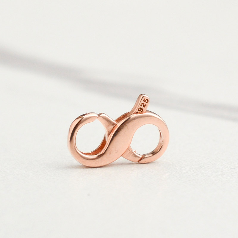 925银双开8字卡扣 项链扣子接头手链扣连接扣头纯银弹簧扣diy配件 - 图2