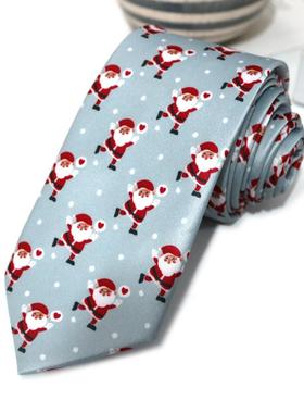 圣诞卡通印花领带男女通用