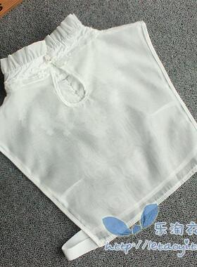 淑女白色假领子层叠花瓣半截欧根
