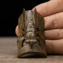 Ancient playing antique imitation antique pure bronze imitation red copper with high rise a stunning cicadas pen holder town ruler pen