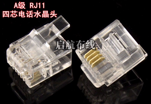 Продажа RJ11 Четырехлетняя телефонная линия Crystal Cnecter 6p4c4 Core Telephone Universal Crystal Head