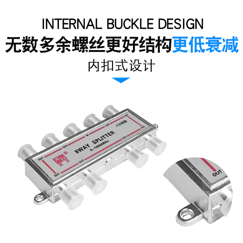 有线电视西贝分配器一分八闭路数字电视信号分线器1分8分支器1拖8 - 图1