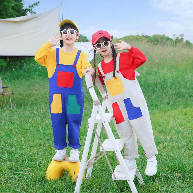 儿童啦啦队演出服幼儿园舞蹈合唱服小学生元旦表演服多巴胺背带裤,淘宝优惠券,粉丝福利购,淘宝优惠卷