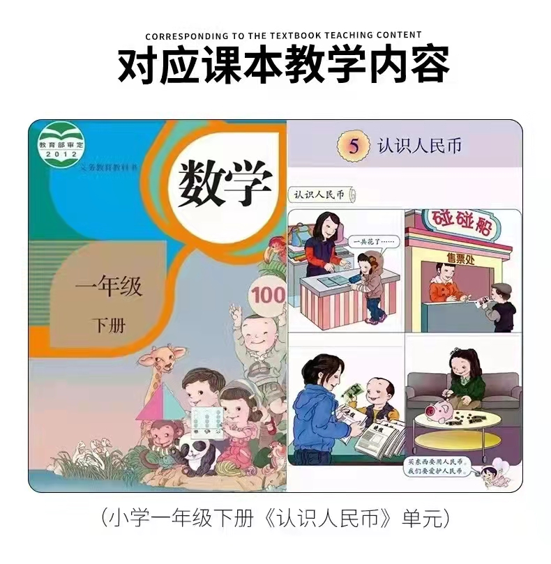 人民币纸币票样小学一年级下数学教材钱币教具认识学习学具元角分-图3