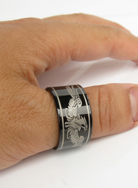 九州铭文可选铁甲刀刮不花戒指