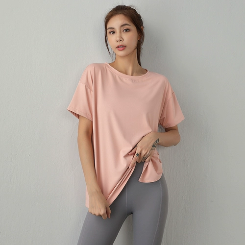 Летняя тонкая одежда для йоги для спортзала, быстросохнущая спортивная футболка с коротким рукавом, для бега, изысканный стиль, по фигуре, впитывает пот и запах, короткий рукав