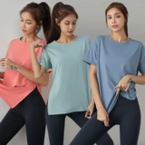 Летняя тонкая одежда для йоги для спортзала, быстросохнущая спортивная футболка с коротким рукавом, для бега, изысканный стиль, по фигуре, впитывает пот и запах, короткий рукав