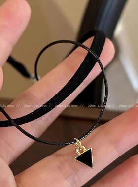 商丘钻石钻石之乡黑色choker颈链项圈锁骨链女小众简约设计项链百