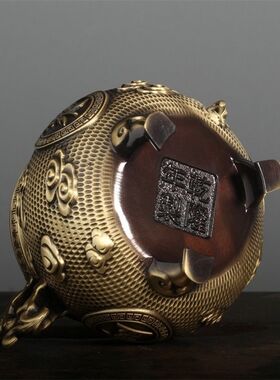 厂家 黄铜制作 祥云聚宝盆香炉  熏香炉 家居礼品工艺品摆件