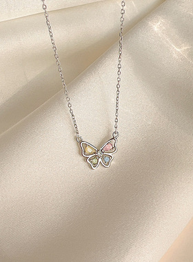 彩钻花仙子项链小众时尚吊坠颈链