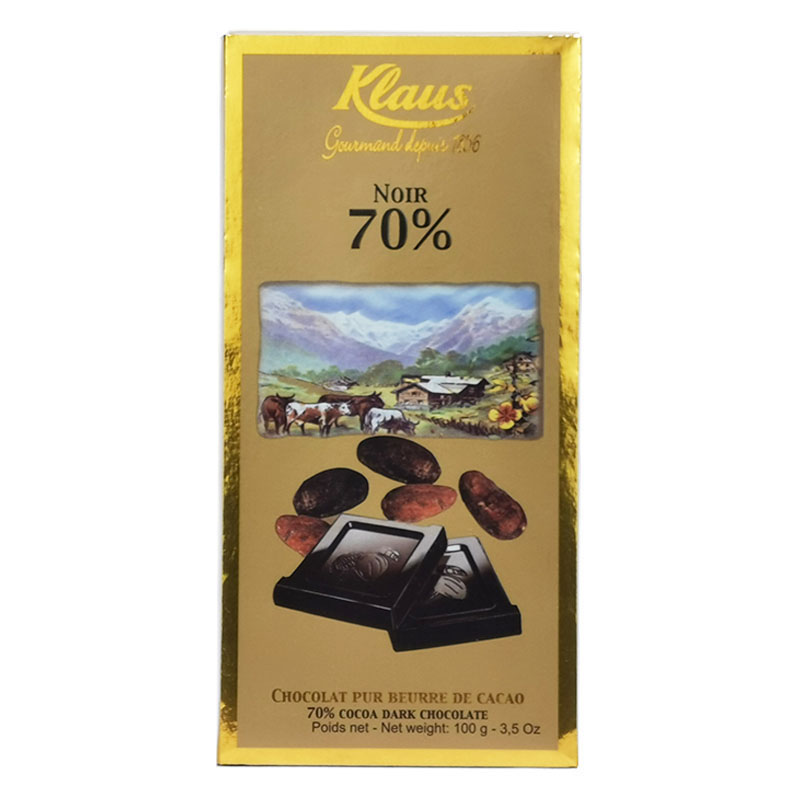 法国原装进口 Klaus80%可可黑巧克力制品100g 零食糕点纯可可脂
