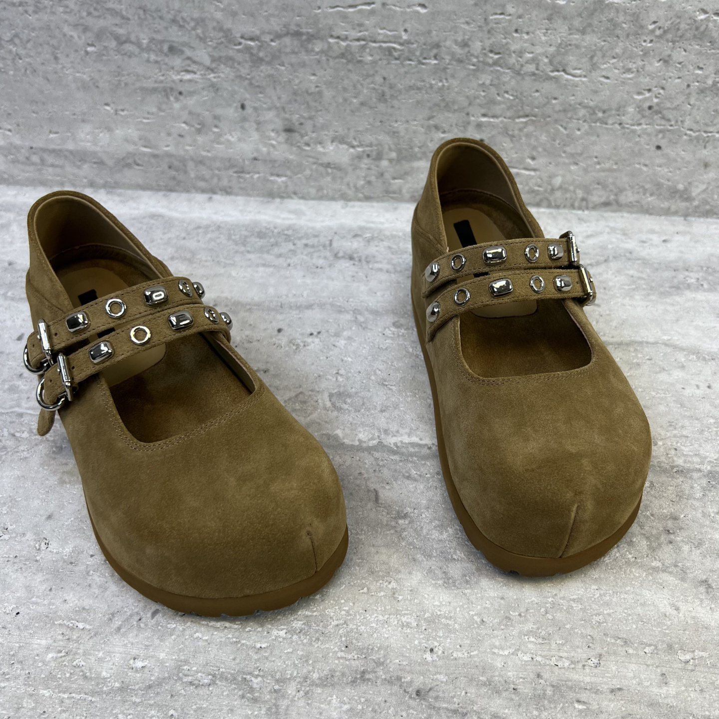 欧洲站2025秋季新款欧货真皮女鞋厚底内增高皮带扣牛反绒玛丽珍鞋 - 图1