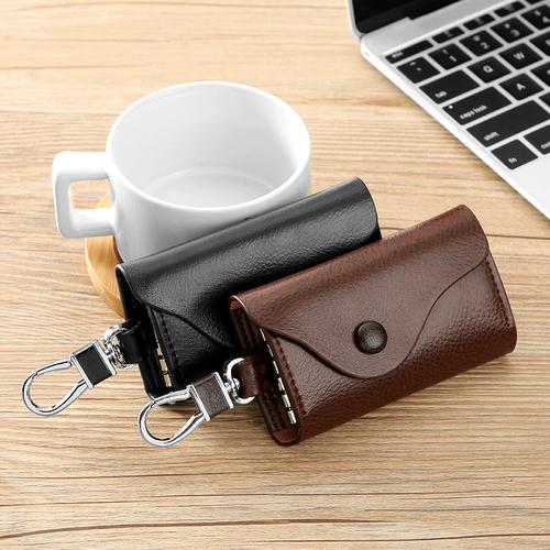 Ключница для ключей, универсальные ключи от машины подходит для мужчин и женщин, цвет, из натуральной кожи, в корейском стиле