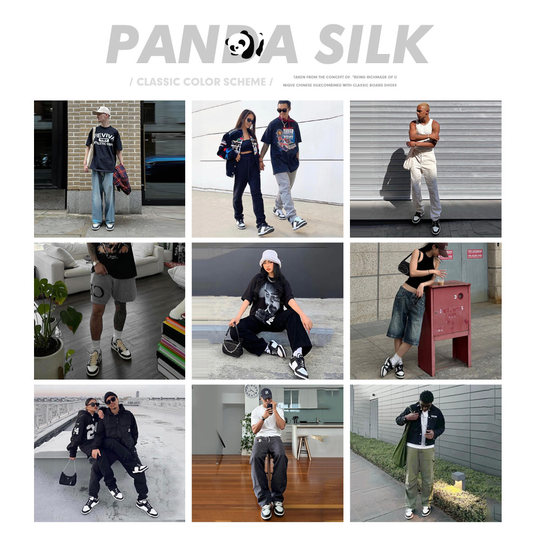 Шелковые туфли для скейтбординга MRA пара панда