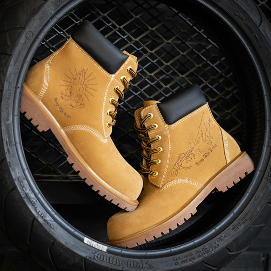MRA大黄靴男款中帮厚底马丁靴加绒雪地靴美式复古户外工装靴子冬