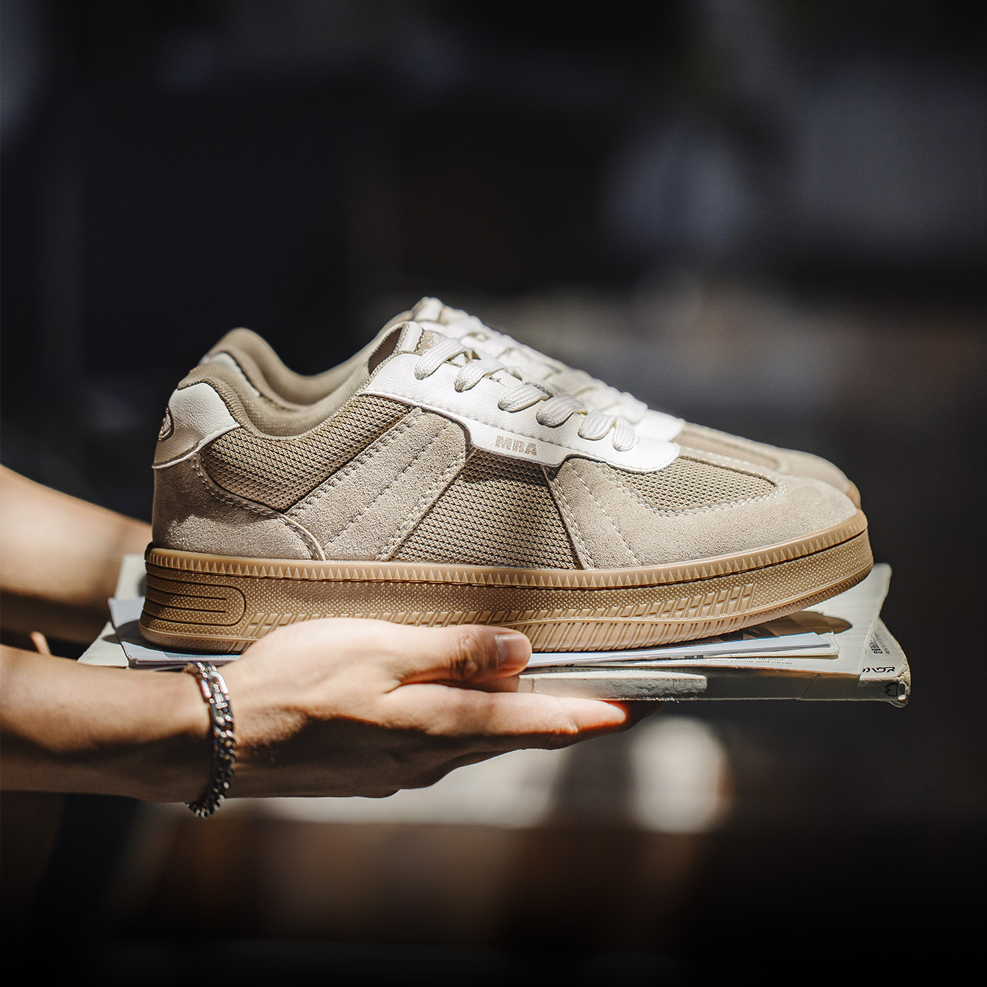 MRA改良德训鞋男鞋2025秋季新款厚底运动休闲鞋复古百搭板鞋潮鞋 - 图0