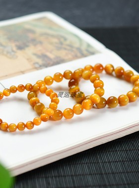 天然黄水晶手链女款单圈