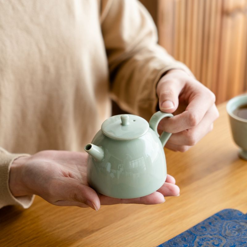 礼普宋青釉陶瓷雅趣壶小茶壶单壶过滤功夫茶具泡茶壶礼品定制logo - 图0