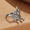 National trend retro phoenix tassel Thai silver ring