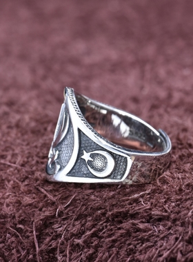 中东复古阿拉伯双刀泰银戒指