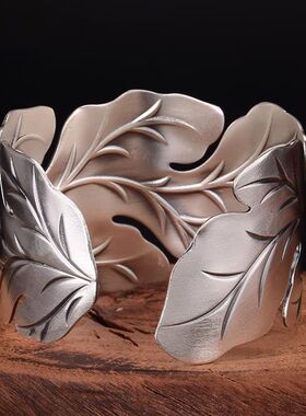 复古泰银名族风百搭个性开口手镯