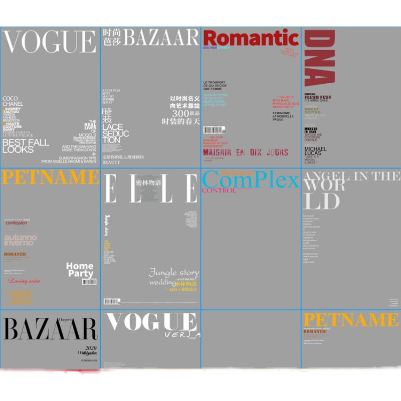 欧美风时尚英文字体杂志封面摄影写真画相册排版设计PSD素材模板