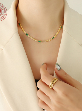 2022虎年网红新款ins锆石钛钢镀