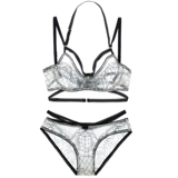 Ультратонкий прозрачный бюстгалтер, нижнее белье, тонкий комплект, сексуальный кружевной ремень, трусы