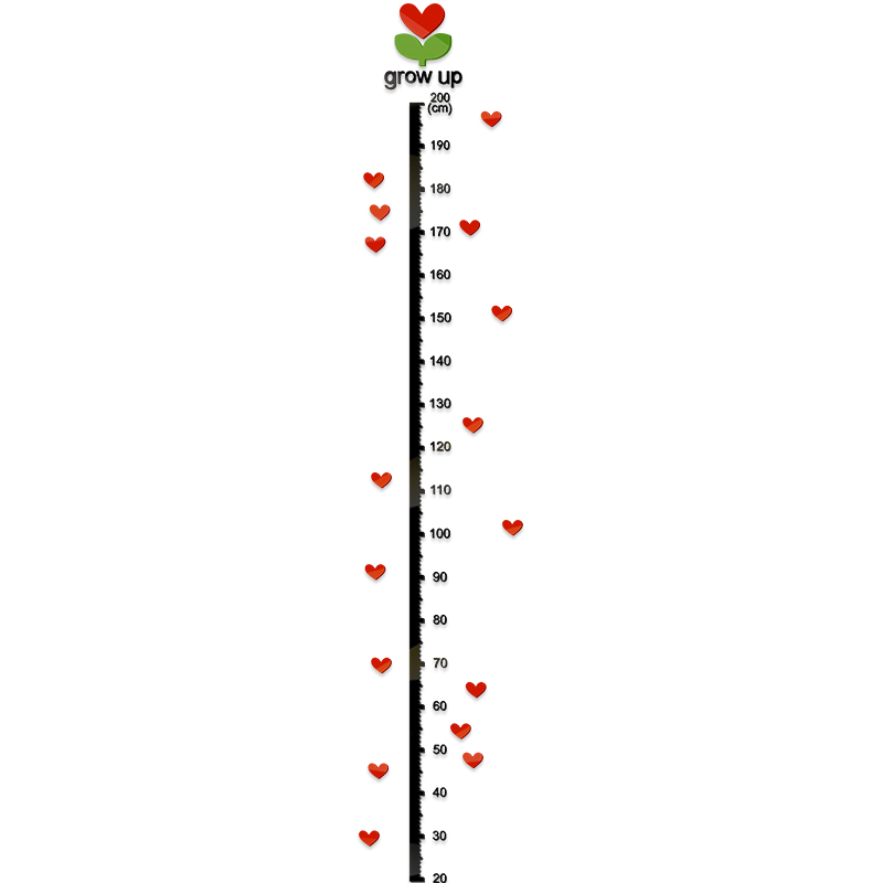 宝宝身高贴儿童房装饰墙贴幼儿园测量身高记录尺3d亚克力立体墙贴