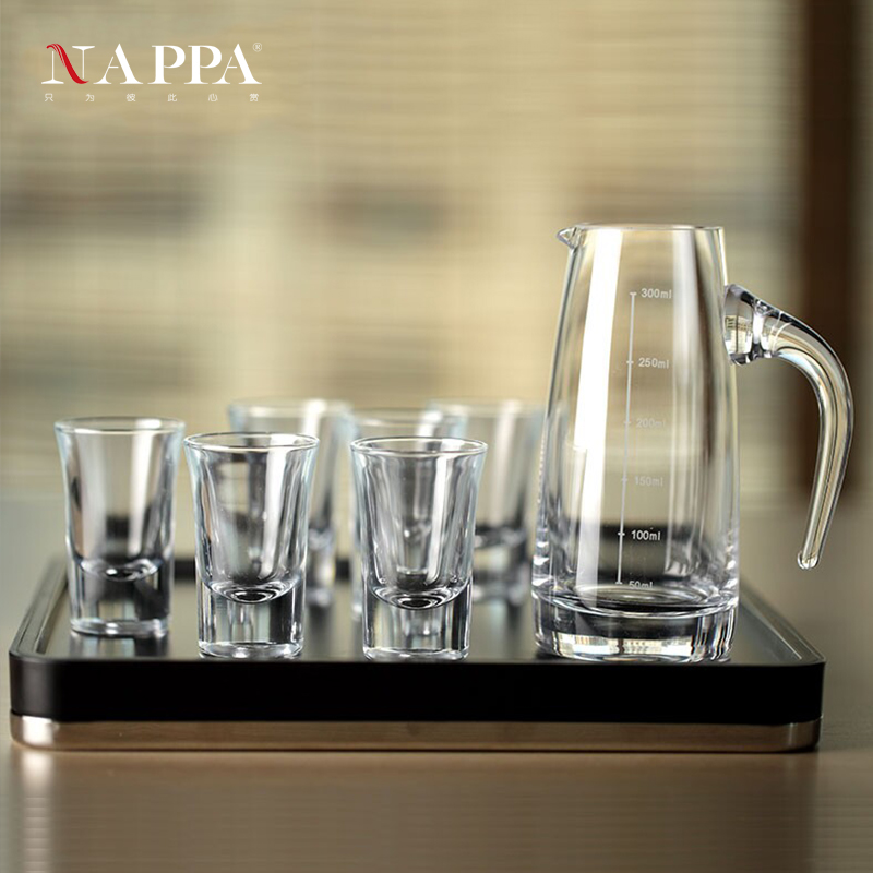 NAPPA無鉛水晶烈酒杯白酒杯套裝酒具套裝托盤玻璃分酒壺白酒吞杯