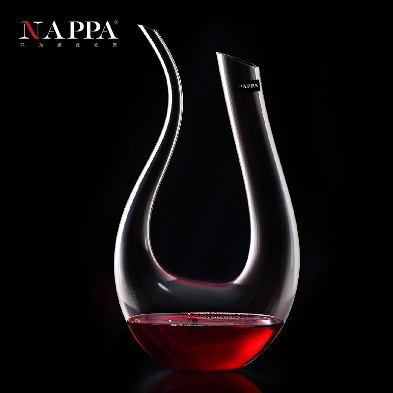 NAPPA無鉛水晶醒酒器 天鵝壺紅酒快速醒酒器U型豎琴醒酒壺