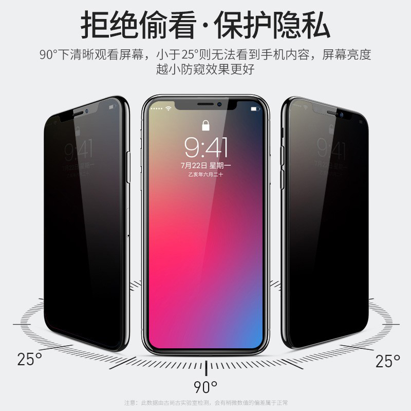 古尚古适用苹果8plus防窥钢化膜iPhone7plus防窥膜se3全屏8P手机膜6splus防偷窥膜se2窥屏IP6/7/8p保护隐私膜 - 图0