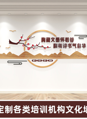 校园文化墙企业学校培训机构幼儿园背景墙教师形象楼梯墙立体装饰