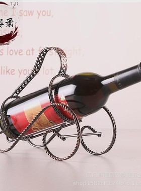 创意红酒架欧式葡萄酒架子时尚酒瓶架倒挂放高脚杯架装饰摆件酒架