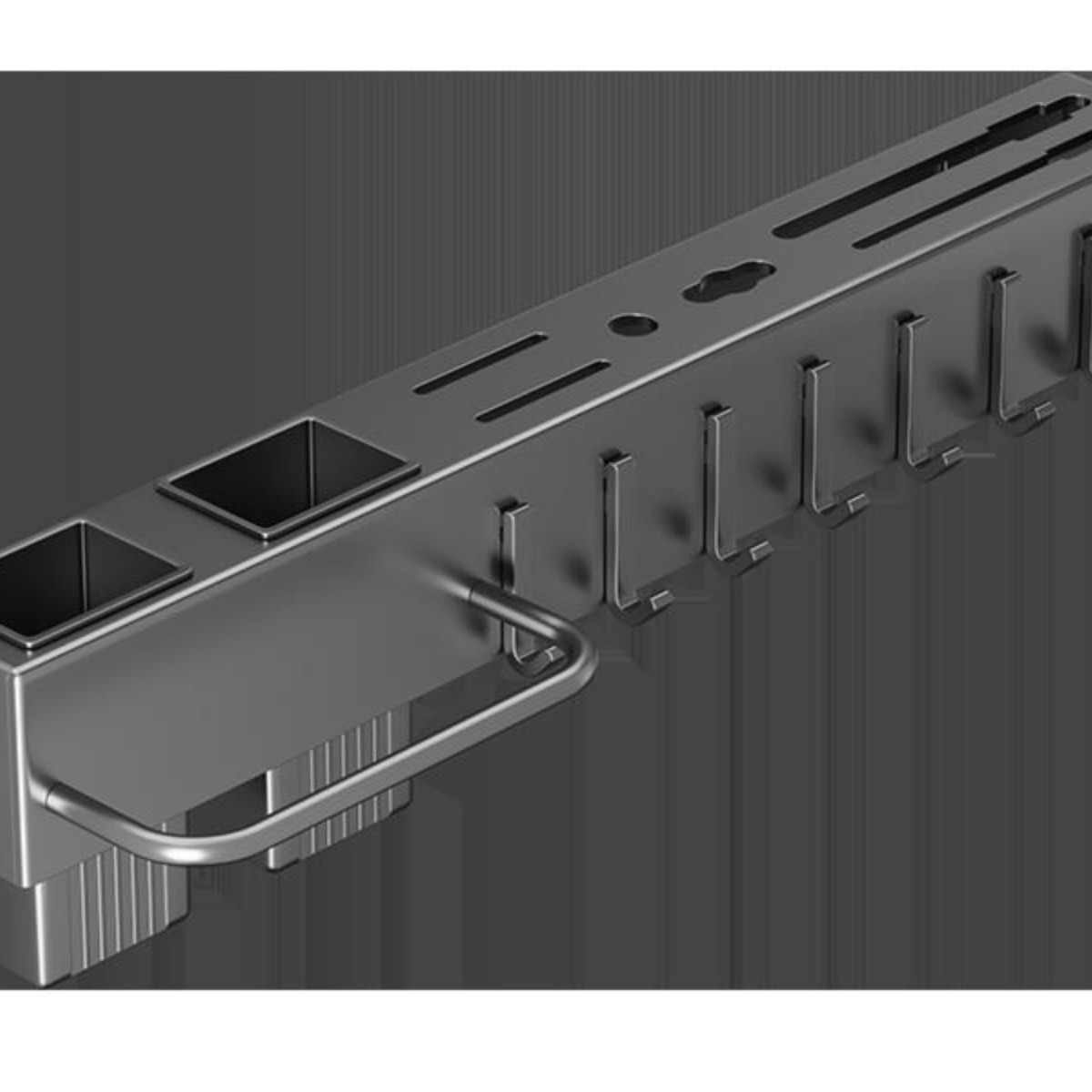 厨房刀架壁挂式免打孔多功能菜刀置物架刀具筷笼筷子筒一体收纳架 - 图3
