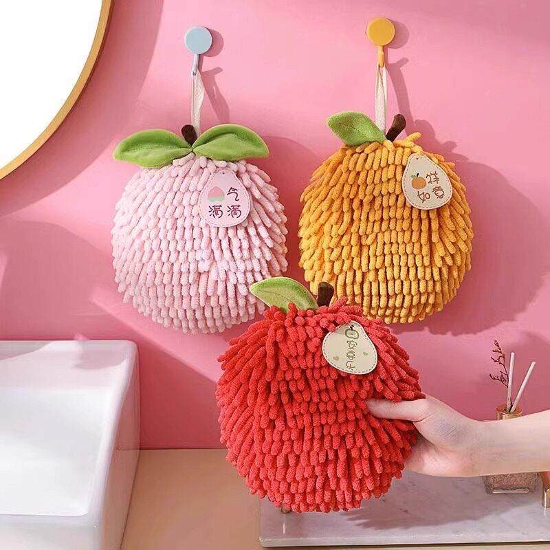 加厚雪尼尔擦手球毛巾 强吸水不掉毛厨房专用 橘色绿色可选,淘宝优惠券,粉丝福利购,淘宝优惠卷