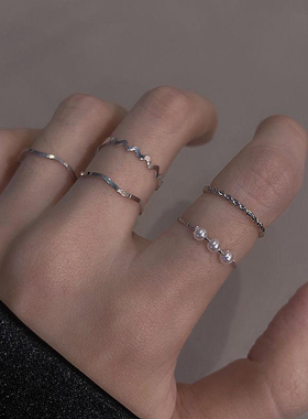 一套10个装戒指小众高级感