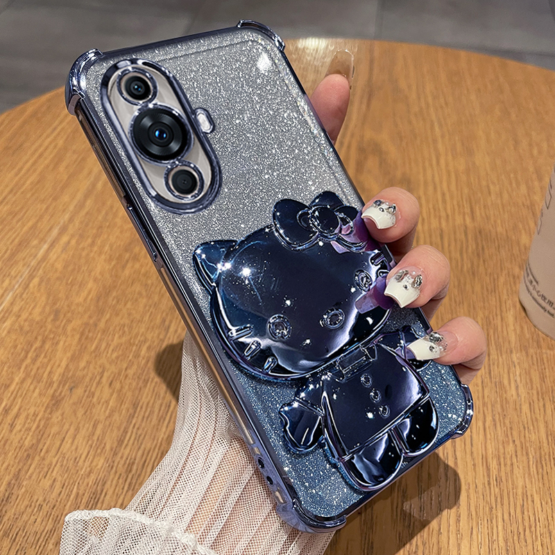 适用华为nova12活力版手机壳nove12保护硅胶套FIN一AL60a自带镜头膜全包防摔透明软note支架女板新款镜子可爱 - 图2