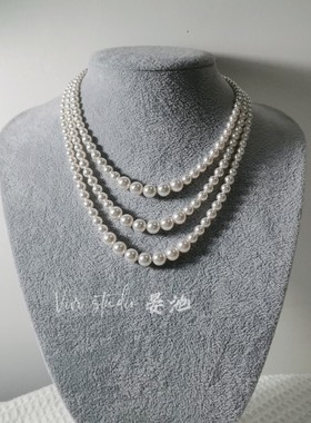 Vivi晏池|老友记瑞秋同款珍珠项链三层渐变塔链婚礼晚宴气质百搭