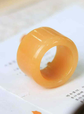 天然新疆和田玉糖玉扳指戒指